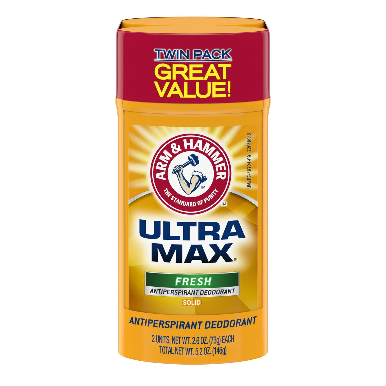 Arm & Hammer Ultramax Solid Antiperspirant And Deodorant, Fresh - 2.6 Oz, 2 Ea